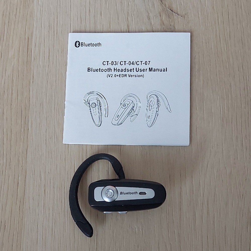 Bluetooth Wireless Headset in Black and Silver